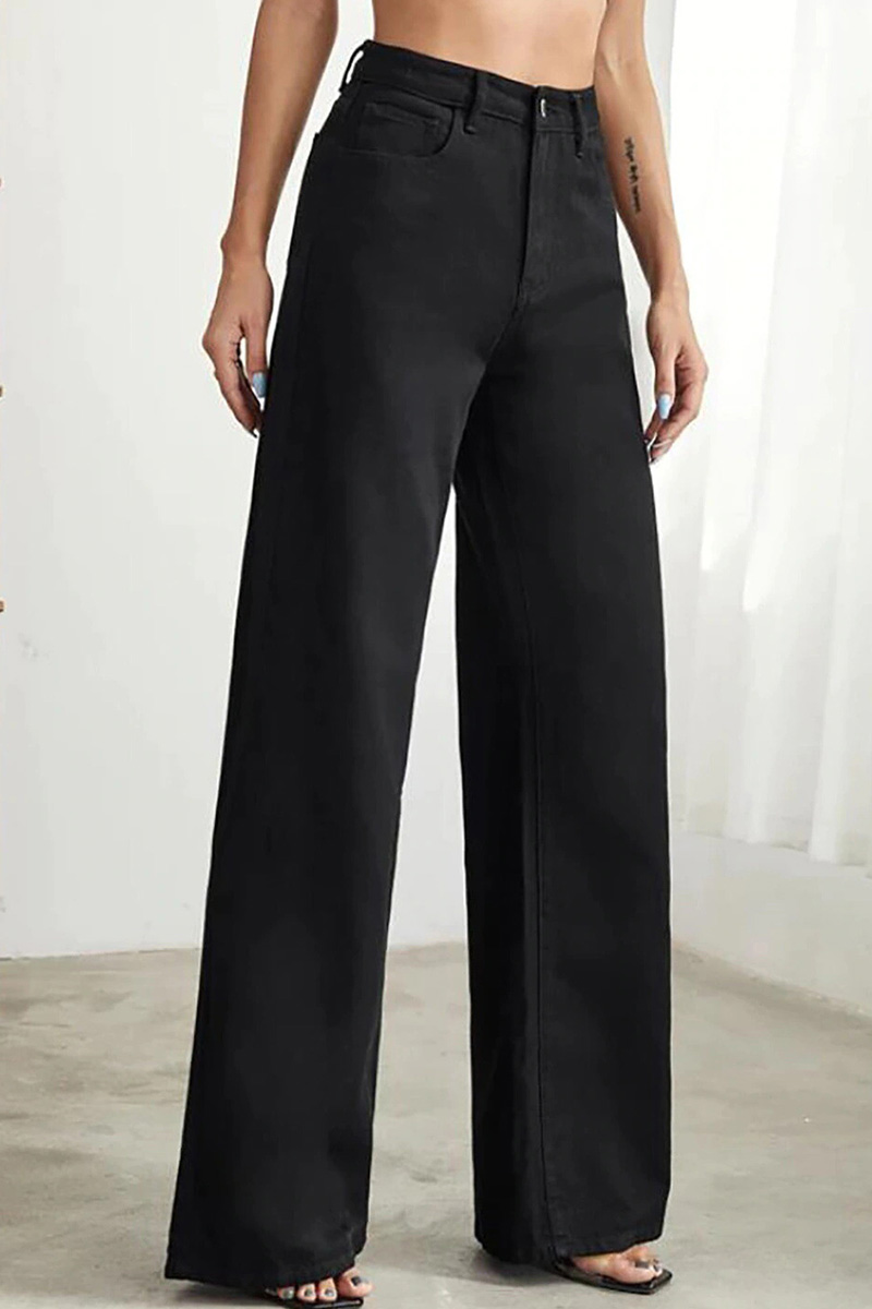 Urban Style High-Waisted Straight Cut Jeans For Women