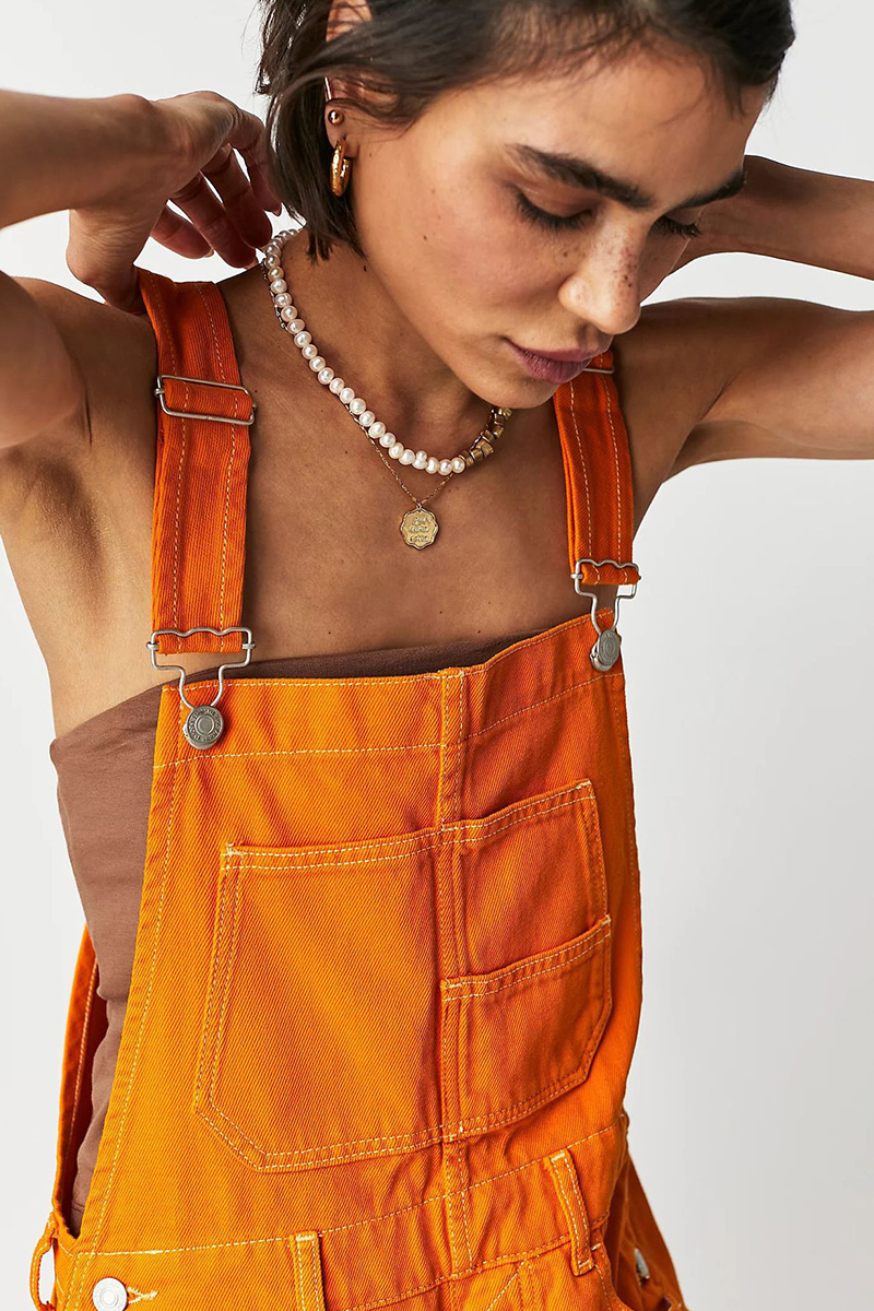 Relaxed Multi Pocket Denim Overalls For Women