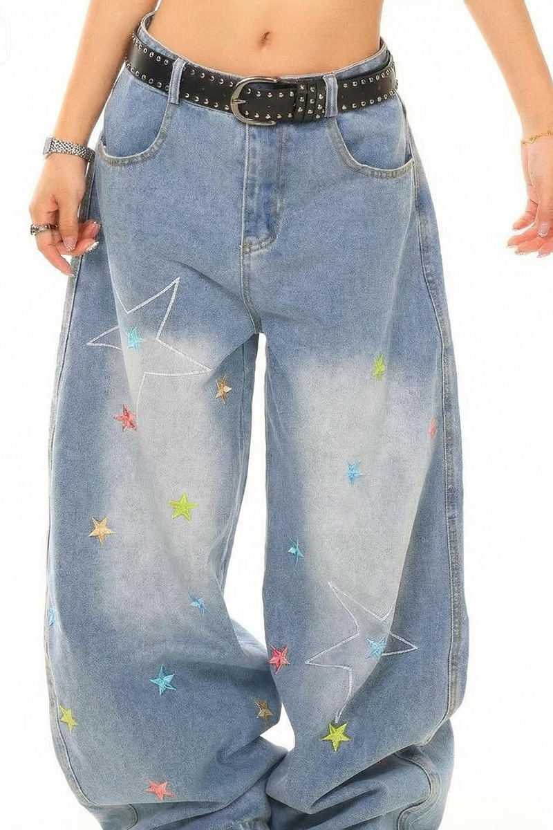 Women's Vintage Jeans Featuring Star Stitchwork