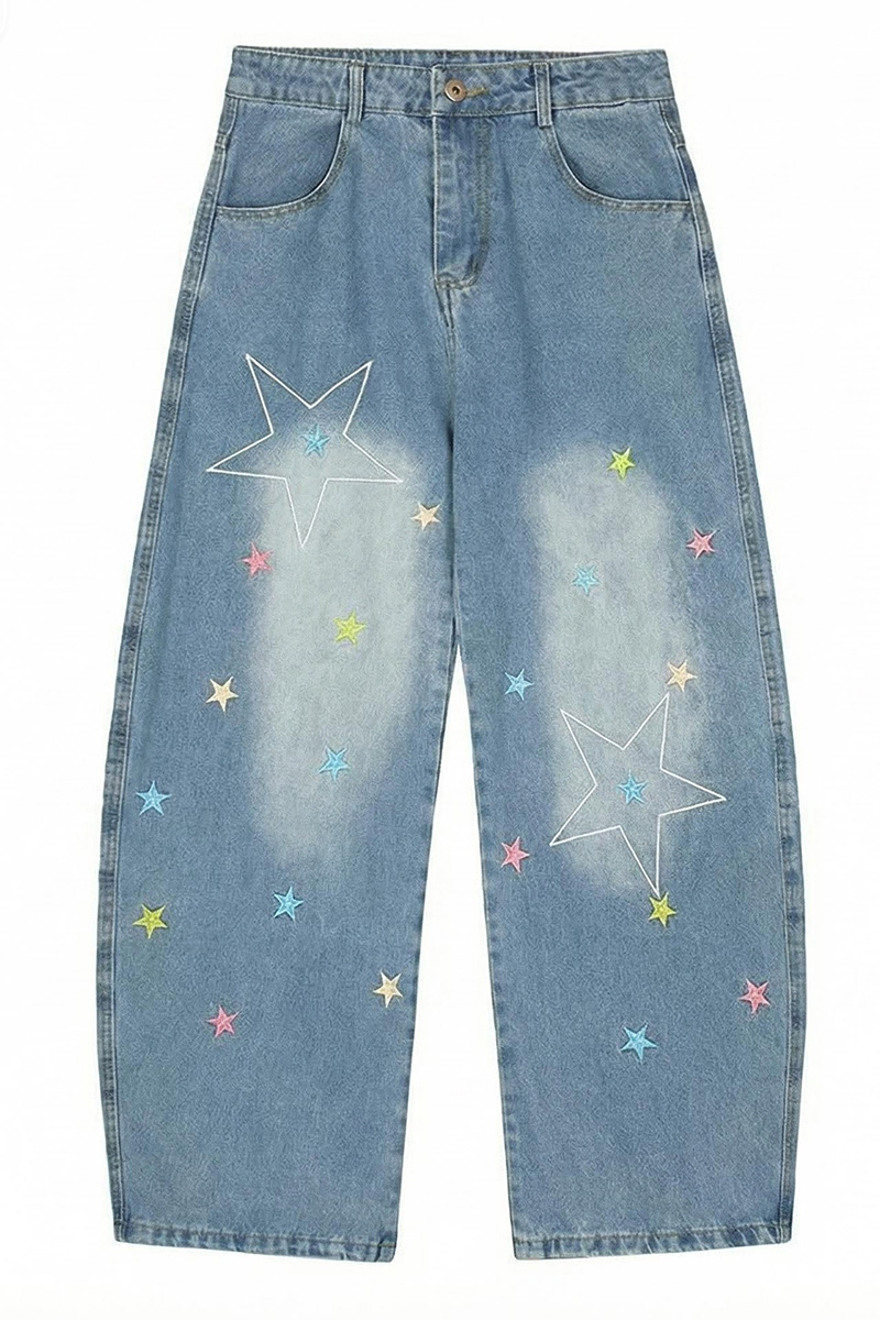 Women's Vintage Jeans Featuring Star Stitchwork