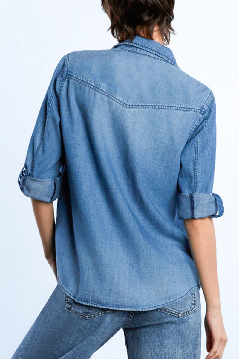 Commuting Relaxed Fit Denim Shirt For Women