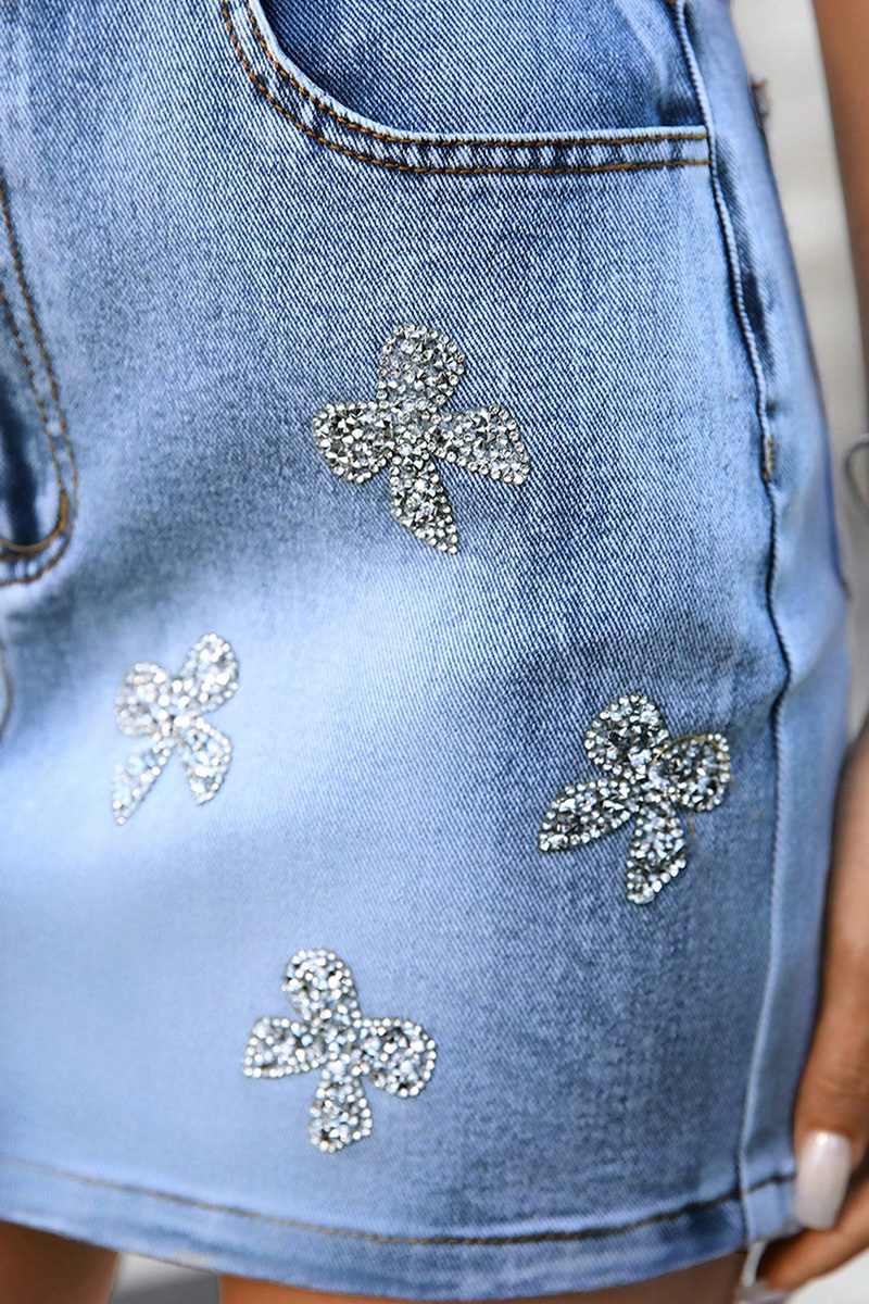 Women Trending Style Bow Denim Skirt