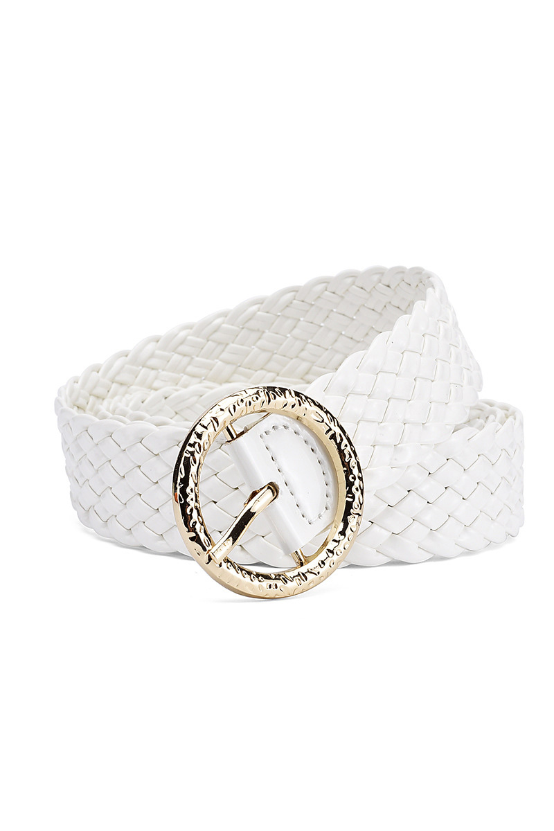 Versatile Women's Patent Leather Belt With Round Buckle