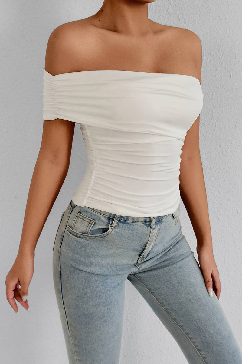 Women's Figure-HuggingOne-Shoulder Bustier Top