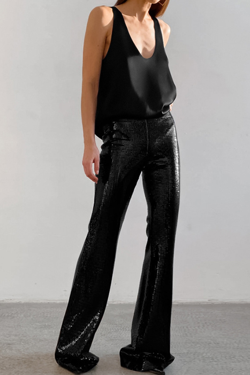 Ladies Ice Silk Satin Deep V Camisole Top