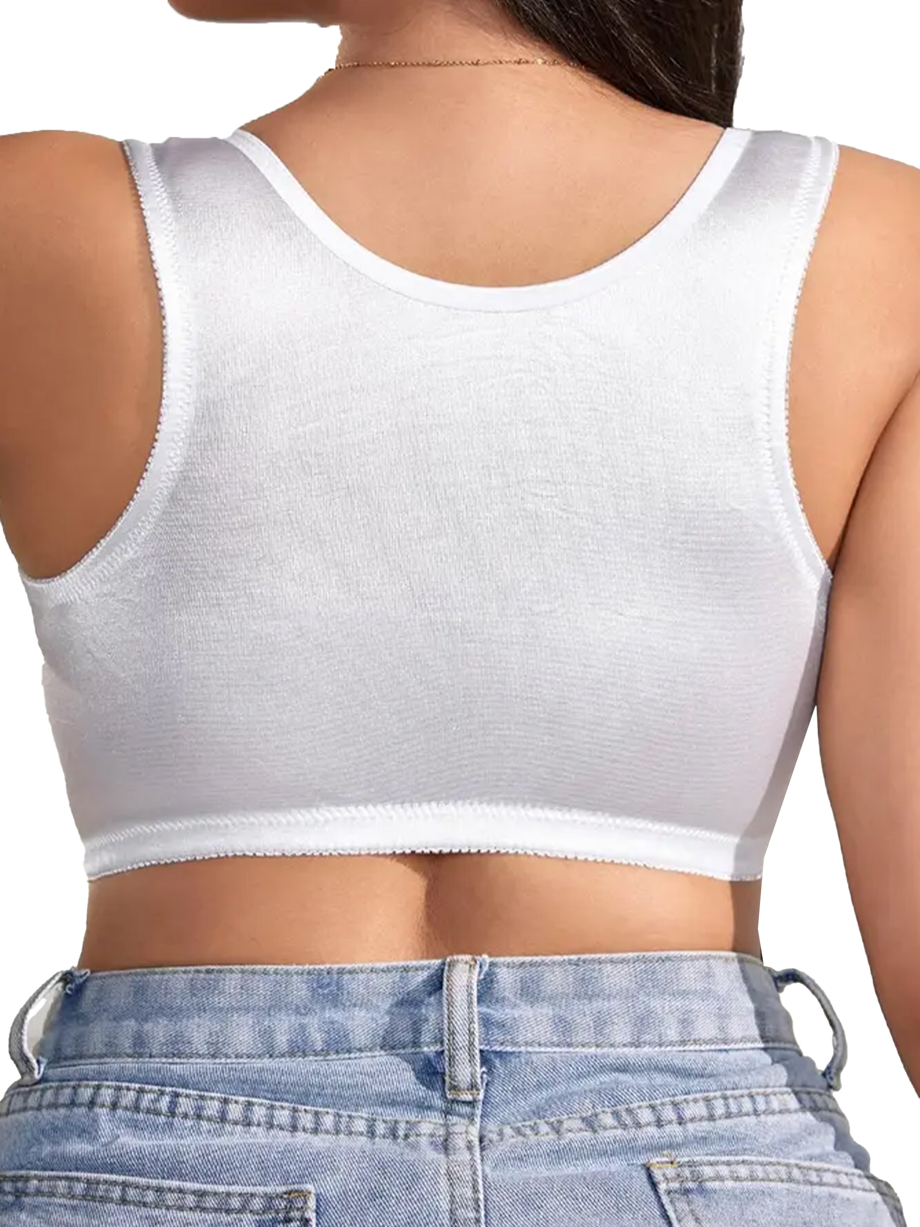 Plus Size Floral Pattern Hook & Eye Front Wireless Bra