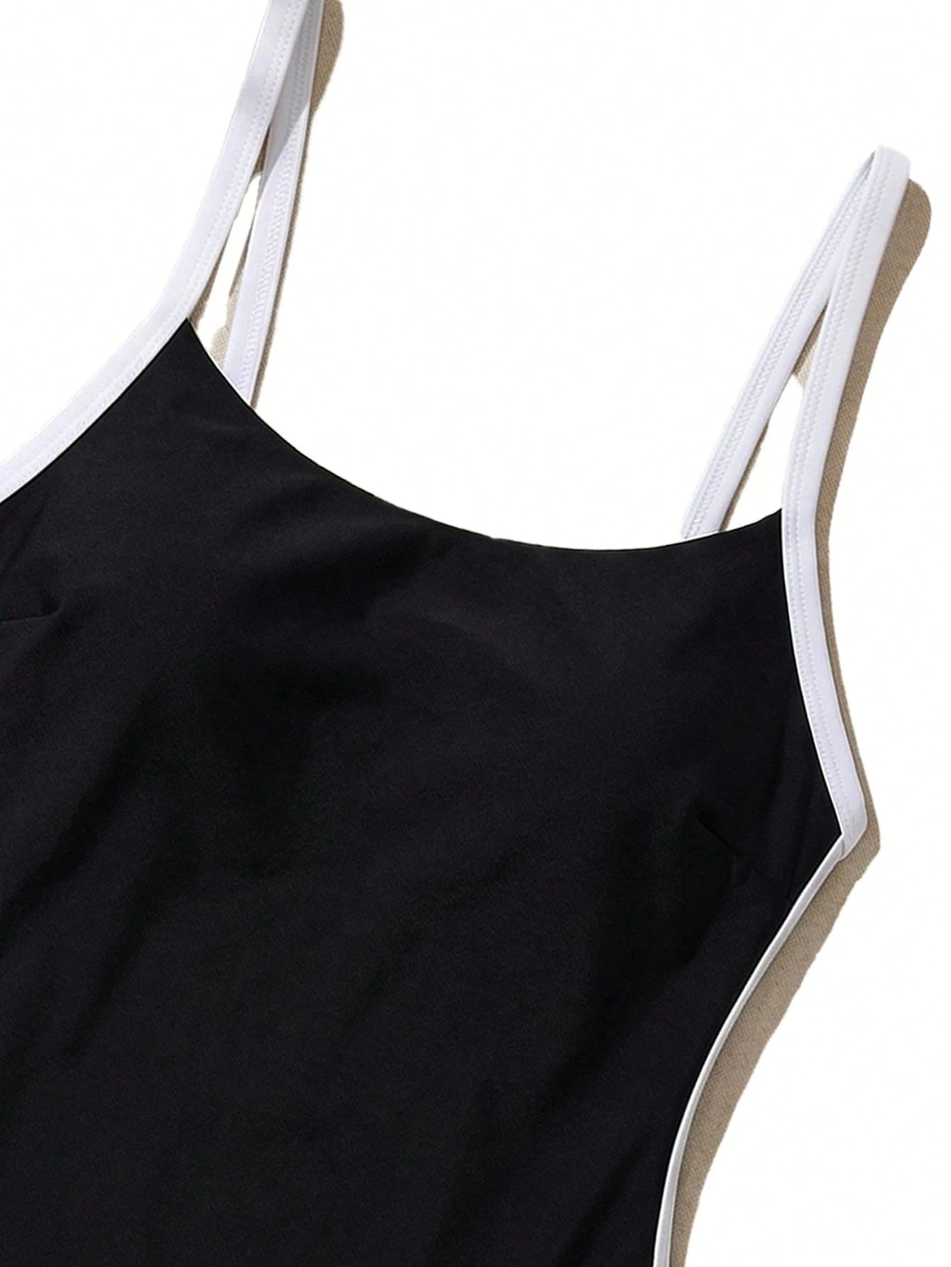 Color Block Criss Cross Back One Piece Swimsuit