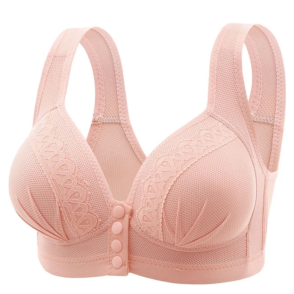Front-Button Lace-Trim Wide-Strap Posture-Correcting Support Bra（It is advisable to purchase one size larger）