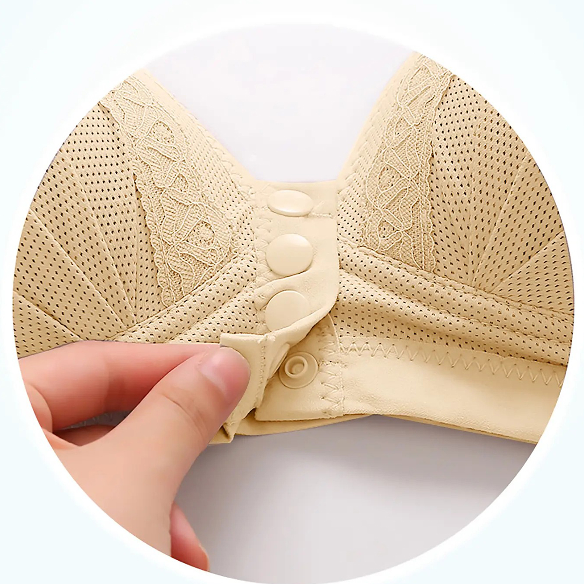 Front-Button Lace-Trim Wide-Strap Posture-Correcting Support Bra（It is advisable to purchase one size larger）