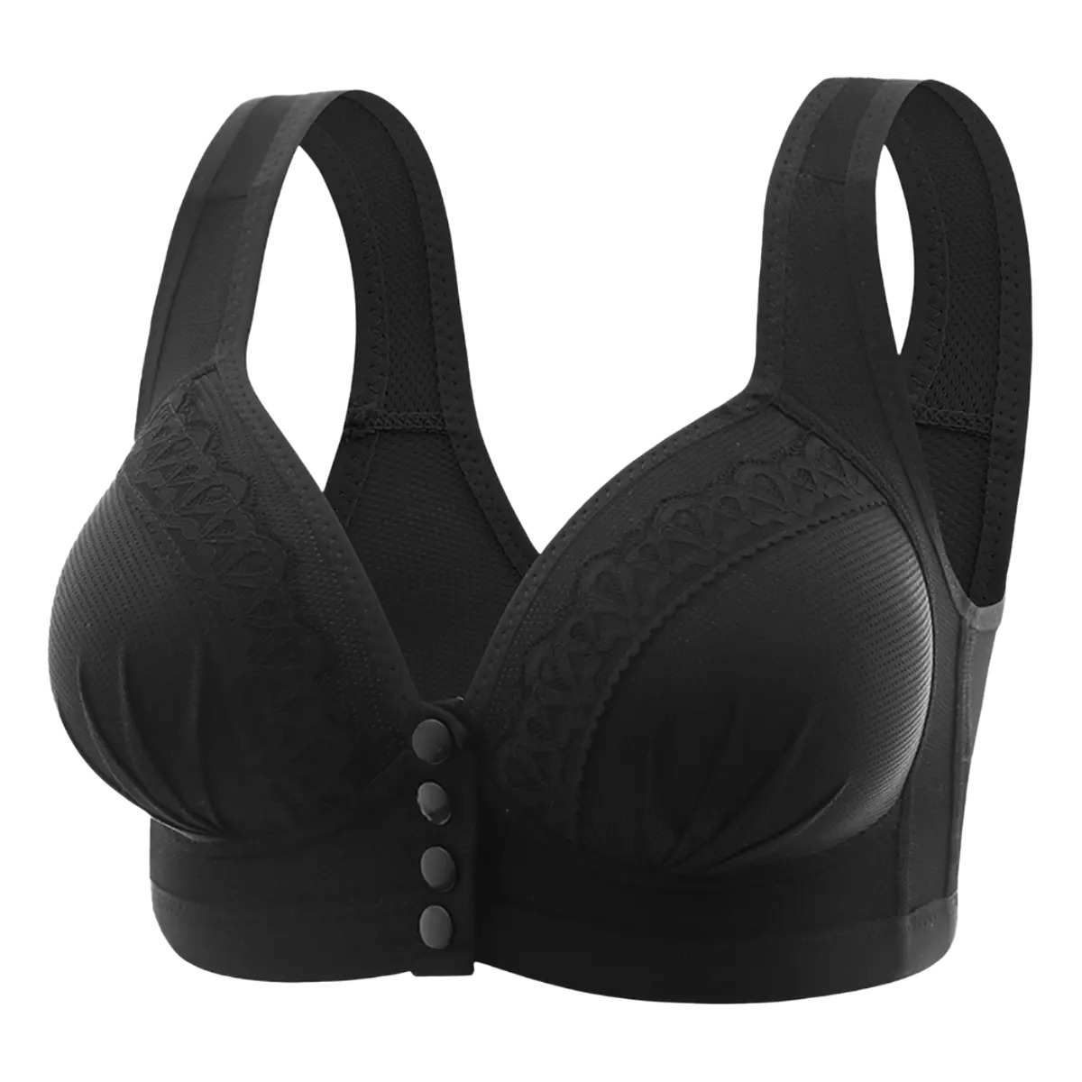 Front-Button Lace-Trim Wide-Strap Posture-Correcting Support Bra（It is advisable to purchase one size larger）