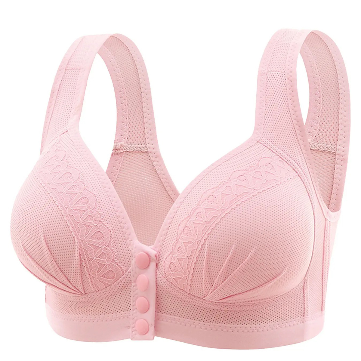 Front-Button Lace-Trim Wide-Strap Posture-Correcting Support Bra（It is advisable to purchase one size larger）