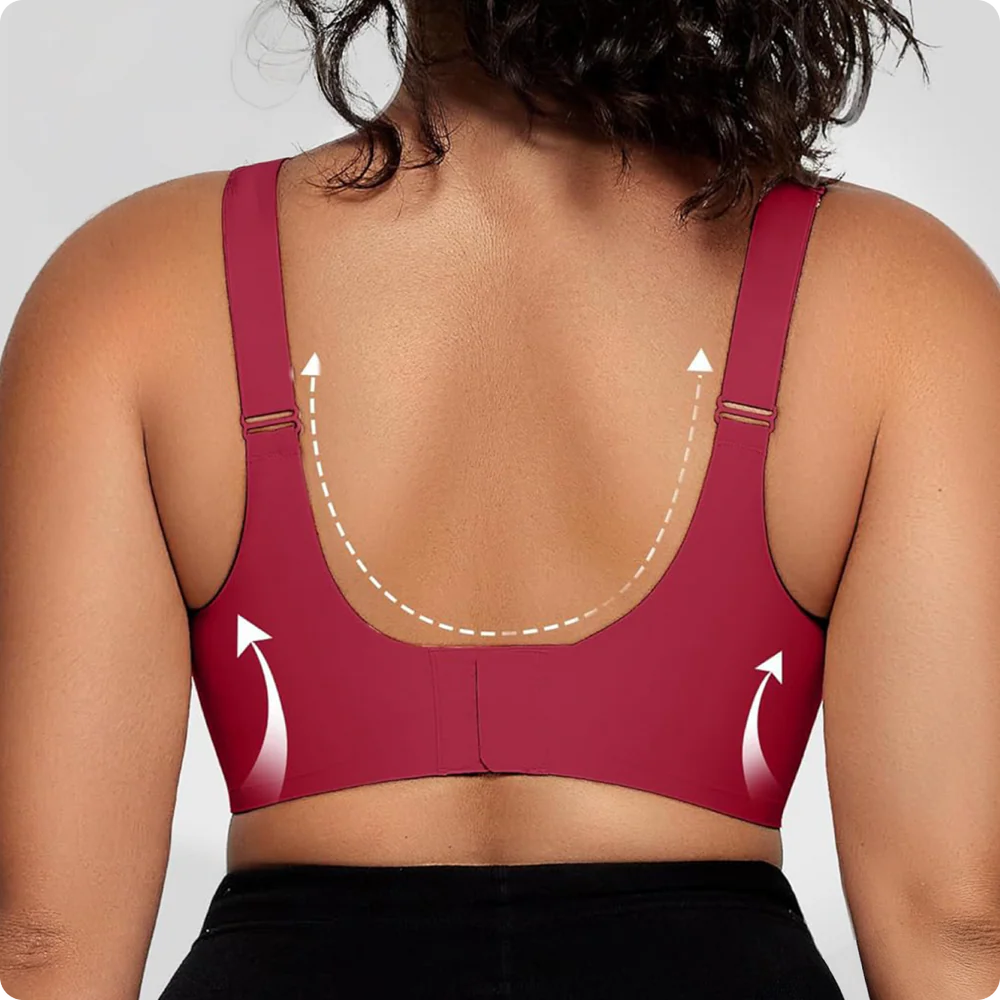 Wireless V-Neck Crossover Mesh Support Bra