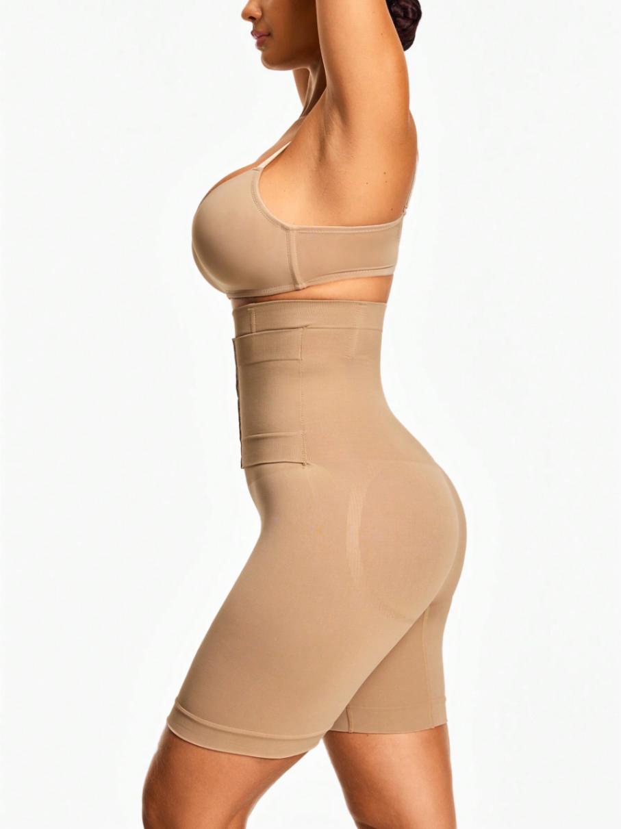 Hook-and-Eye High-Waist Tummy Control Butt-Lift Shaper Shorts