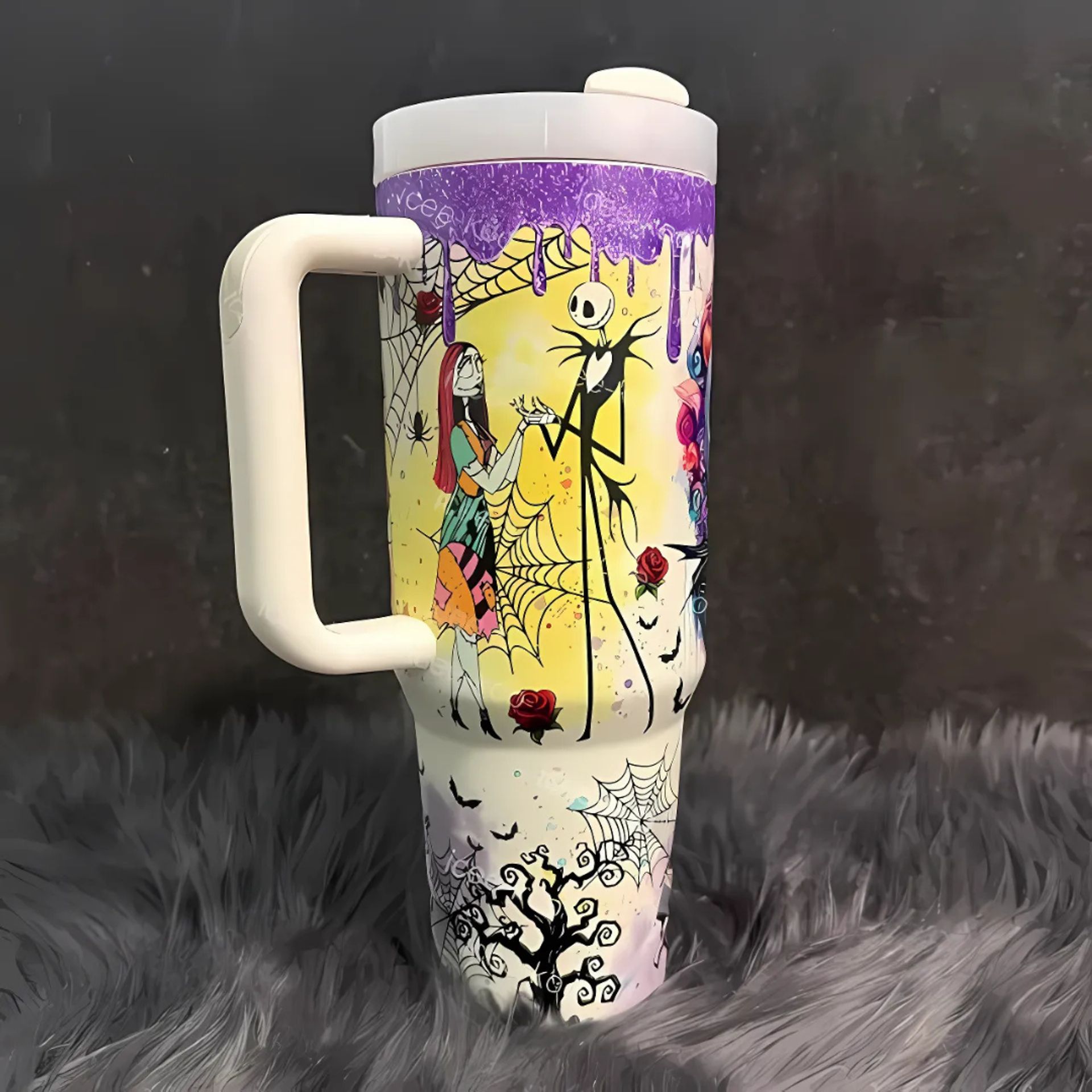 💥 2025 MEGA SALE OFF ️🔥Glow-in-the-dark Sally x Jack Skellington 40oz Tumbler