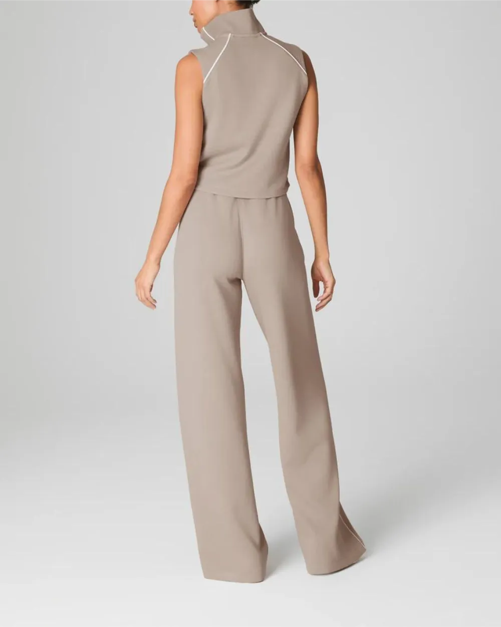 AirEssentials Pique Sleeveless Mockneck Jumpsuit (Buy 2 Free Shipping)