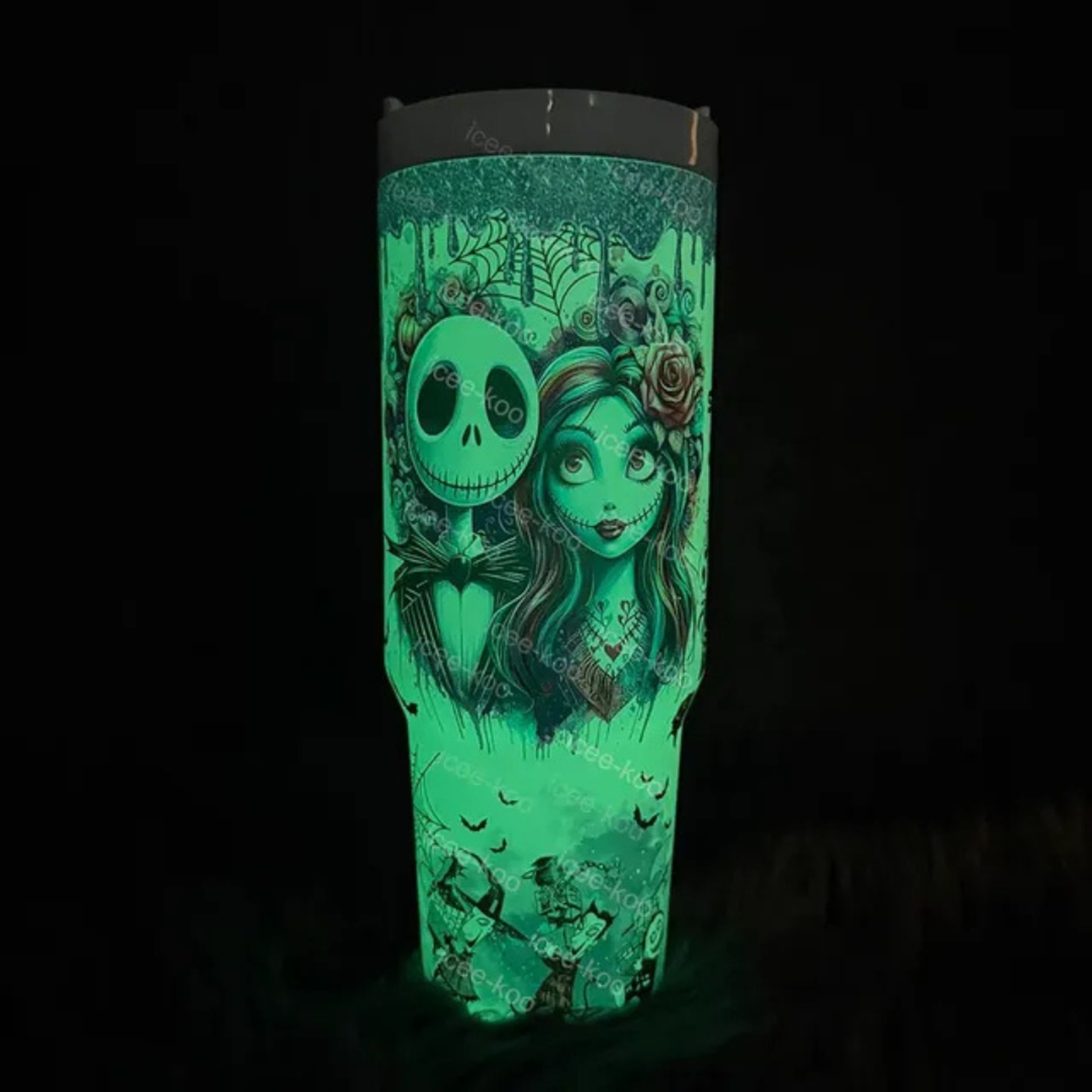 💥 2025 MEGA SALE OFF ️🔥Glow-in-the-dark Sally x Jack Skellington 40oz Tumbler