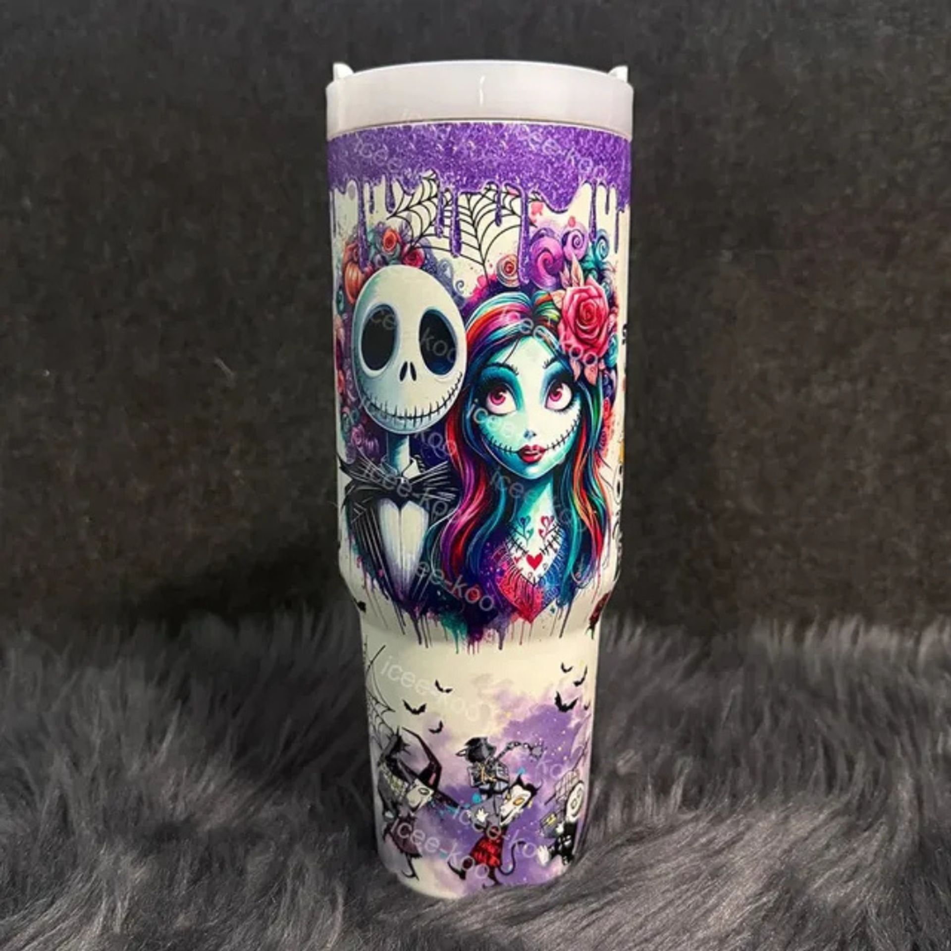 💥 2025 MEGA SALE OFF ️🔥Glow-in-the-dark Sally x Jack Skellington 40oz Tumbler
