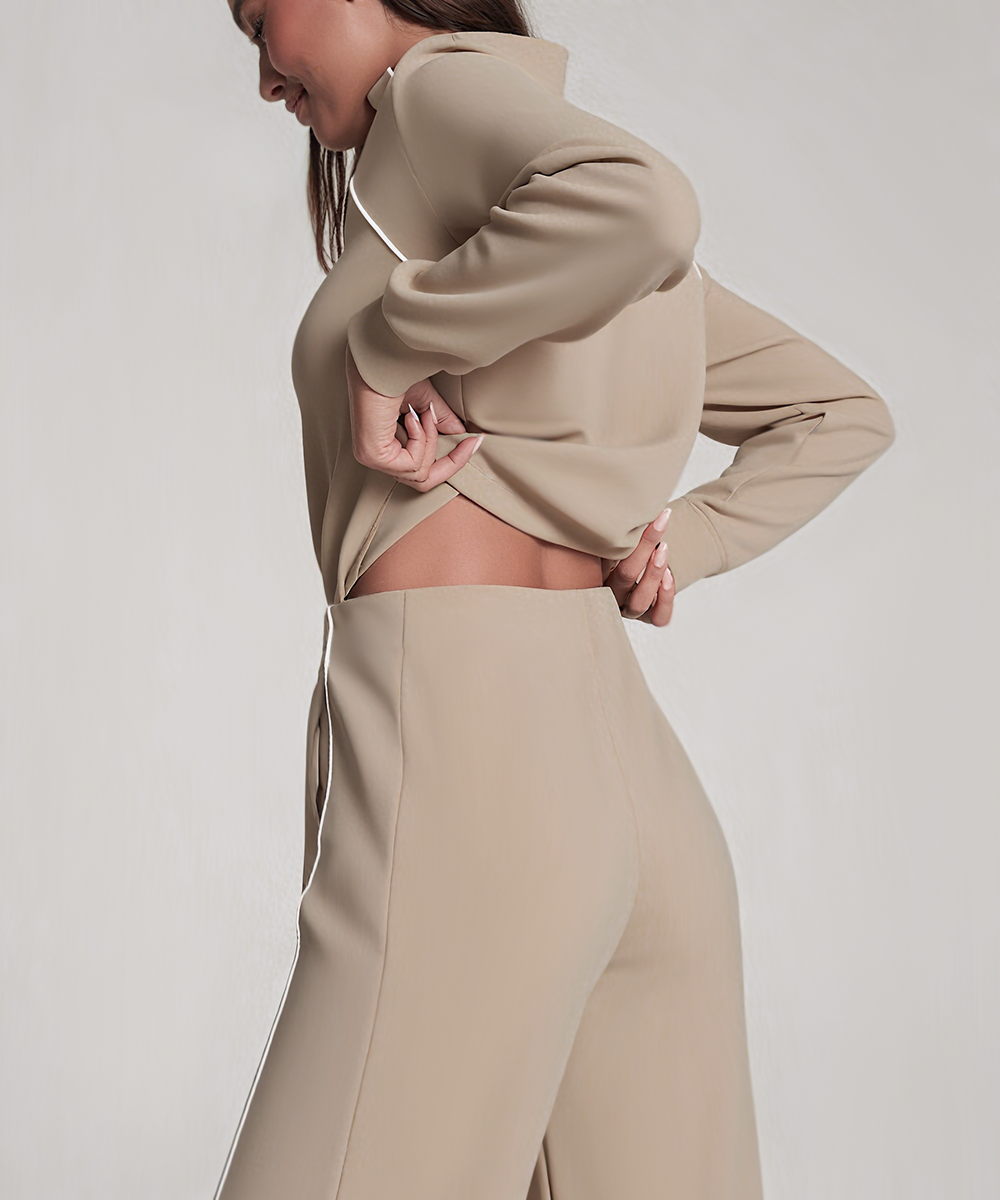 AirEssentials Pique Half Zip Jumpsuit(Buy 2 Free Shipping)