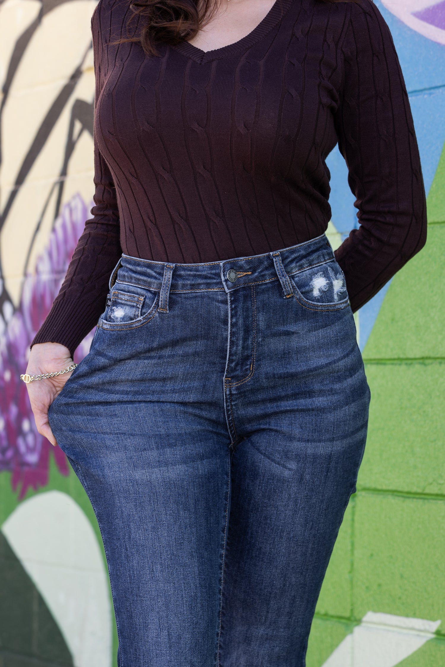 One For You, Me, And Her High-Rise Slim Fit Bootcut Denim(BUY 2 FREE SHIPPING)
