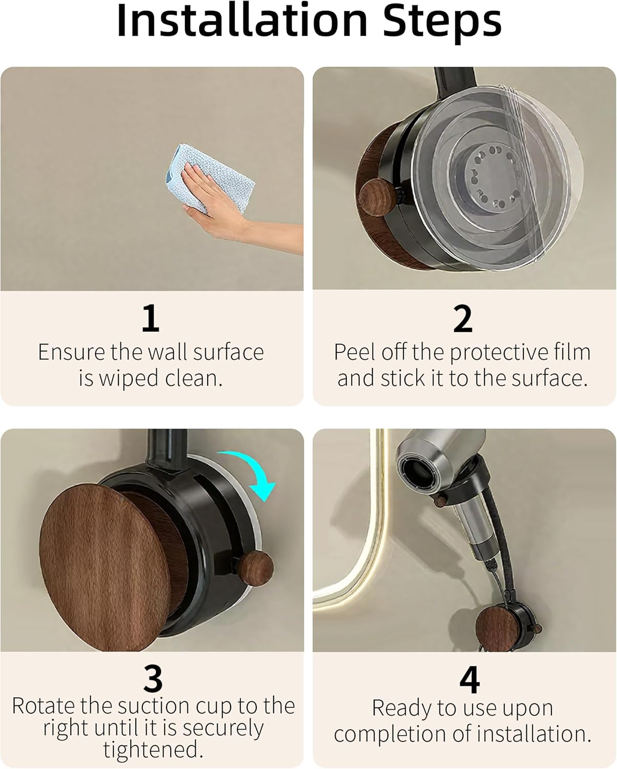 Adjustable Hair Dryer Stand with Storage