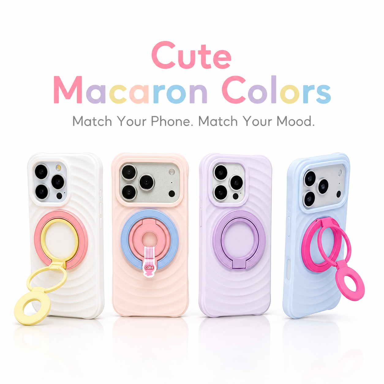 Pastello Macaron Grip - Magnetic Phone Ring & Stand
