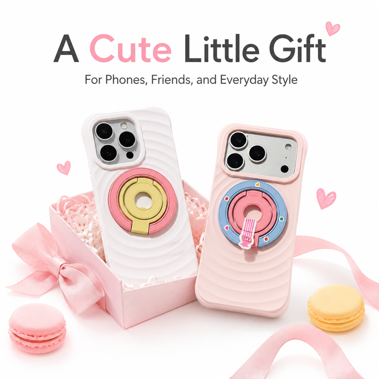 Pastello Macaron Grip - Magnetic Phone Ring & Stand