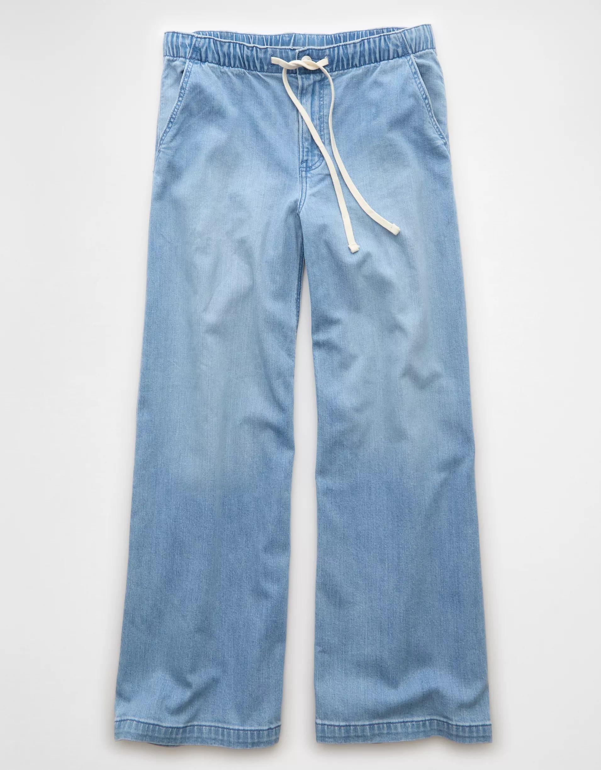 Stretch Low-Rise Ultra Wide-Leg Pull-On Jean(Buy 2 Free Shipping)