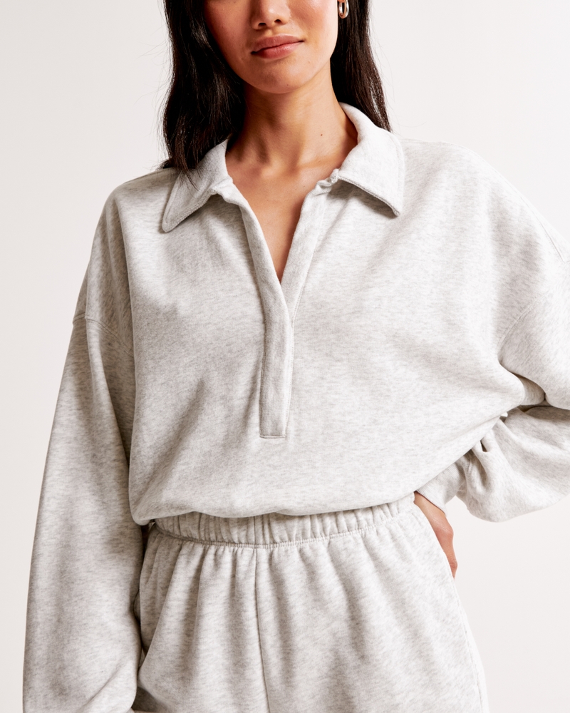 Long-Sleeve Polo Fleece Romper(BUY MORE SAVE MORE)