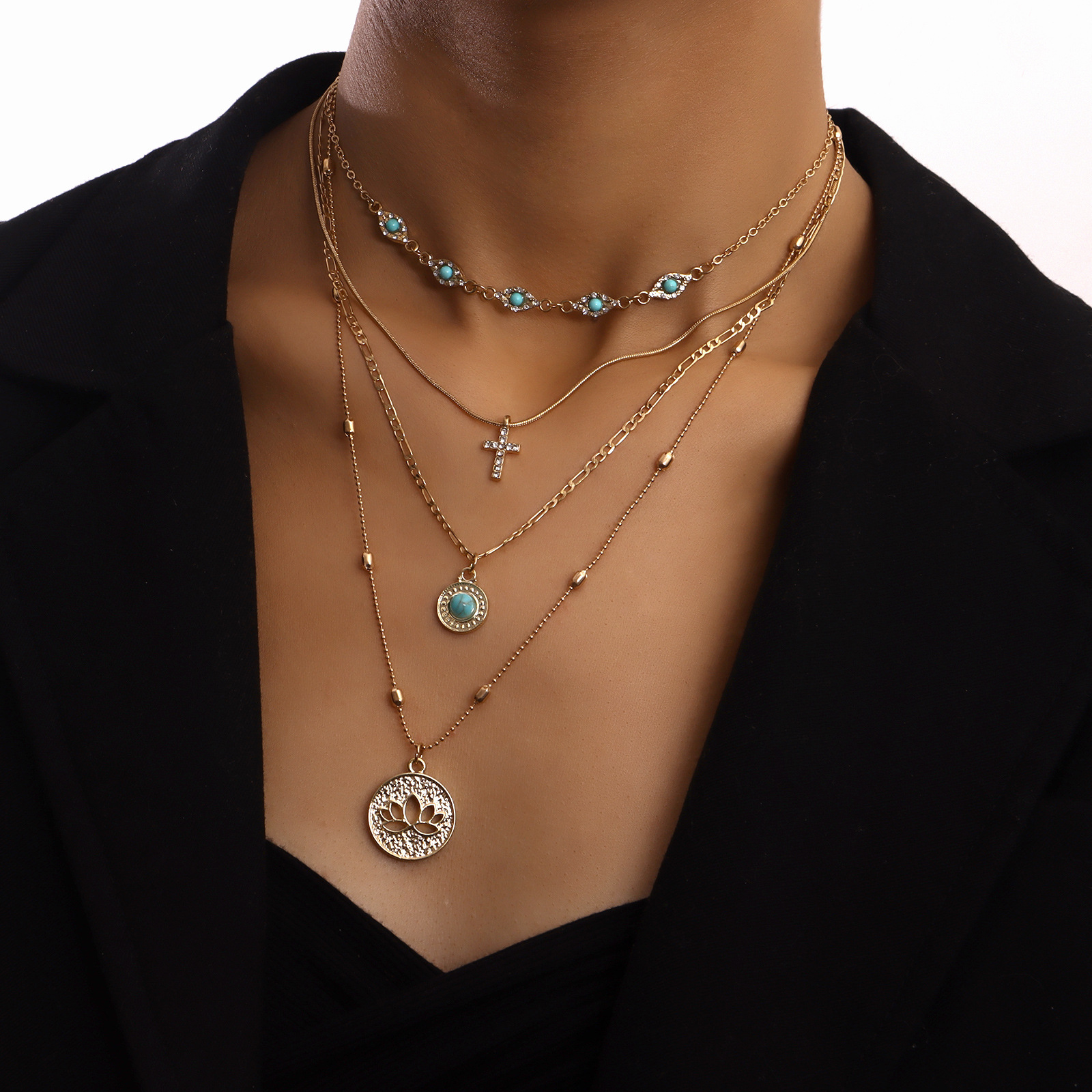 Boho - Chic Layered Gold Necklaces