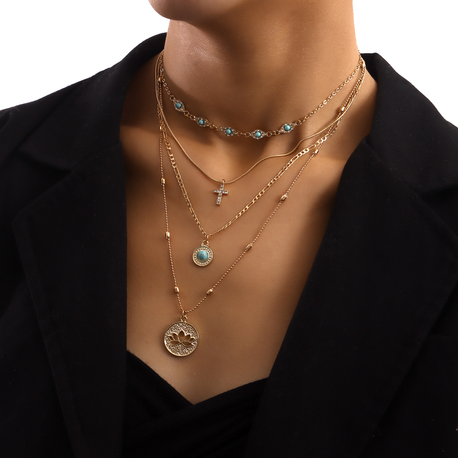 Boho - Chic Layered Gold Necklaces