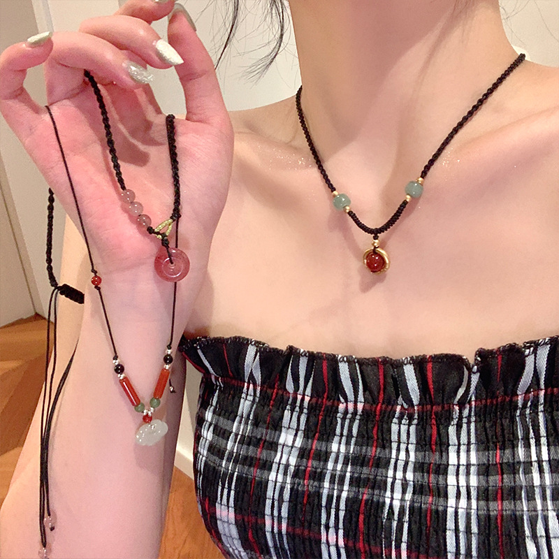 Black Cord as Paper, Gemstones as Ink—An Eastern Poem for the Neck