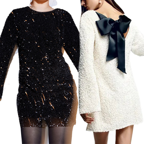 Sequined Tie-back Dress