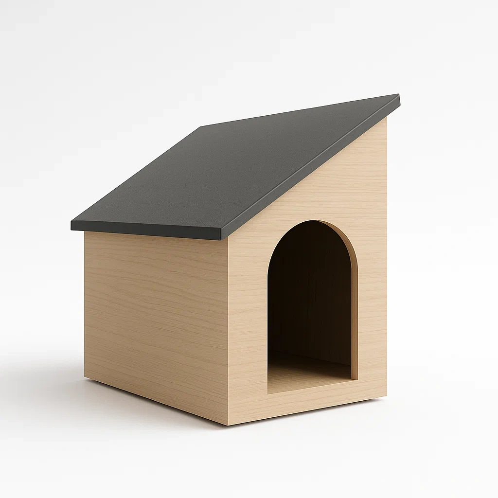 Domek dla psa z drewna i MDF, 75x55x60 cm