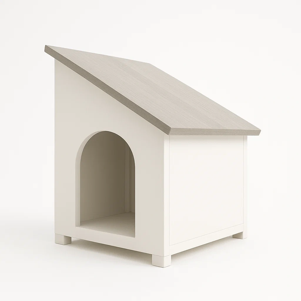 Domek dla psa z płyty MDF 70x50x60 cm Biały/Szary