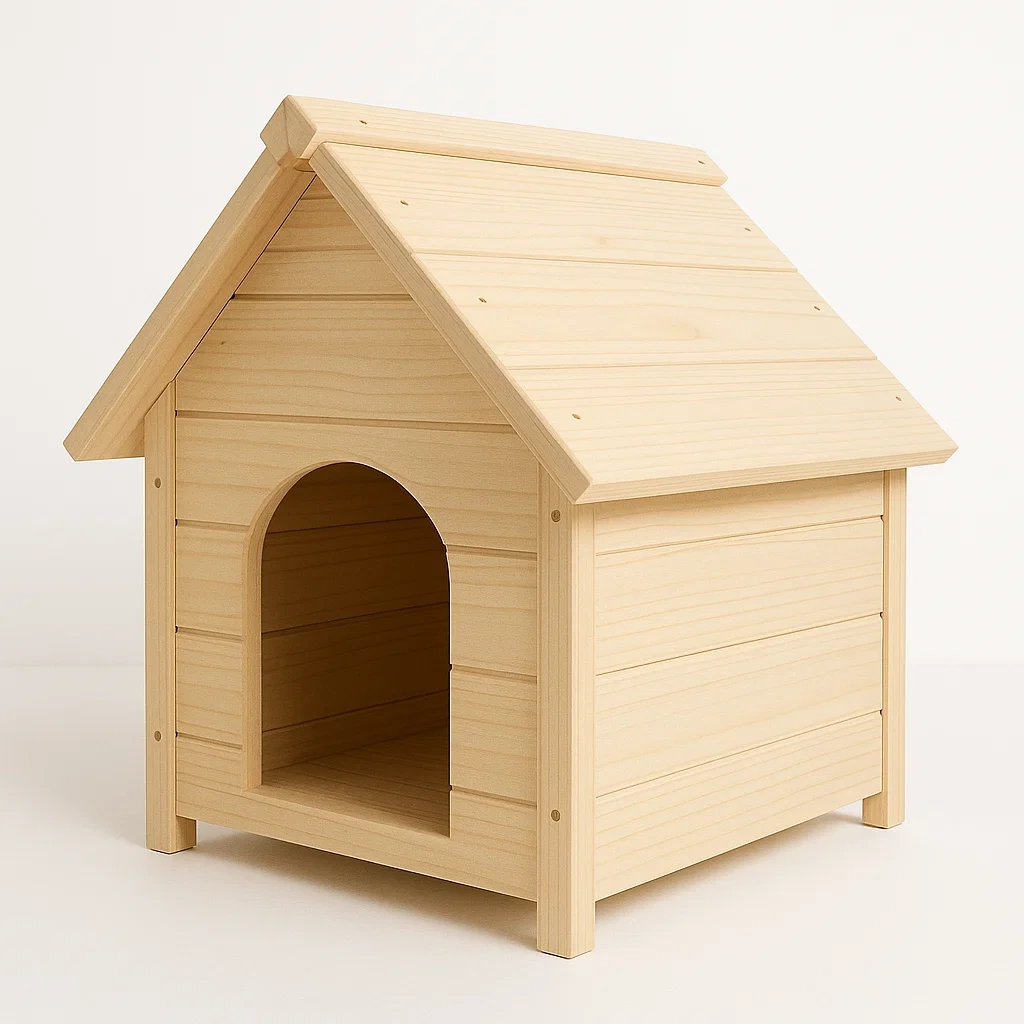 Domek dla psa z drewna sosnowego 60x75x70 cm