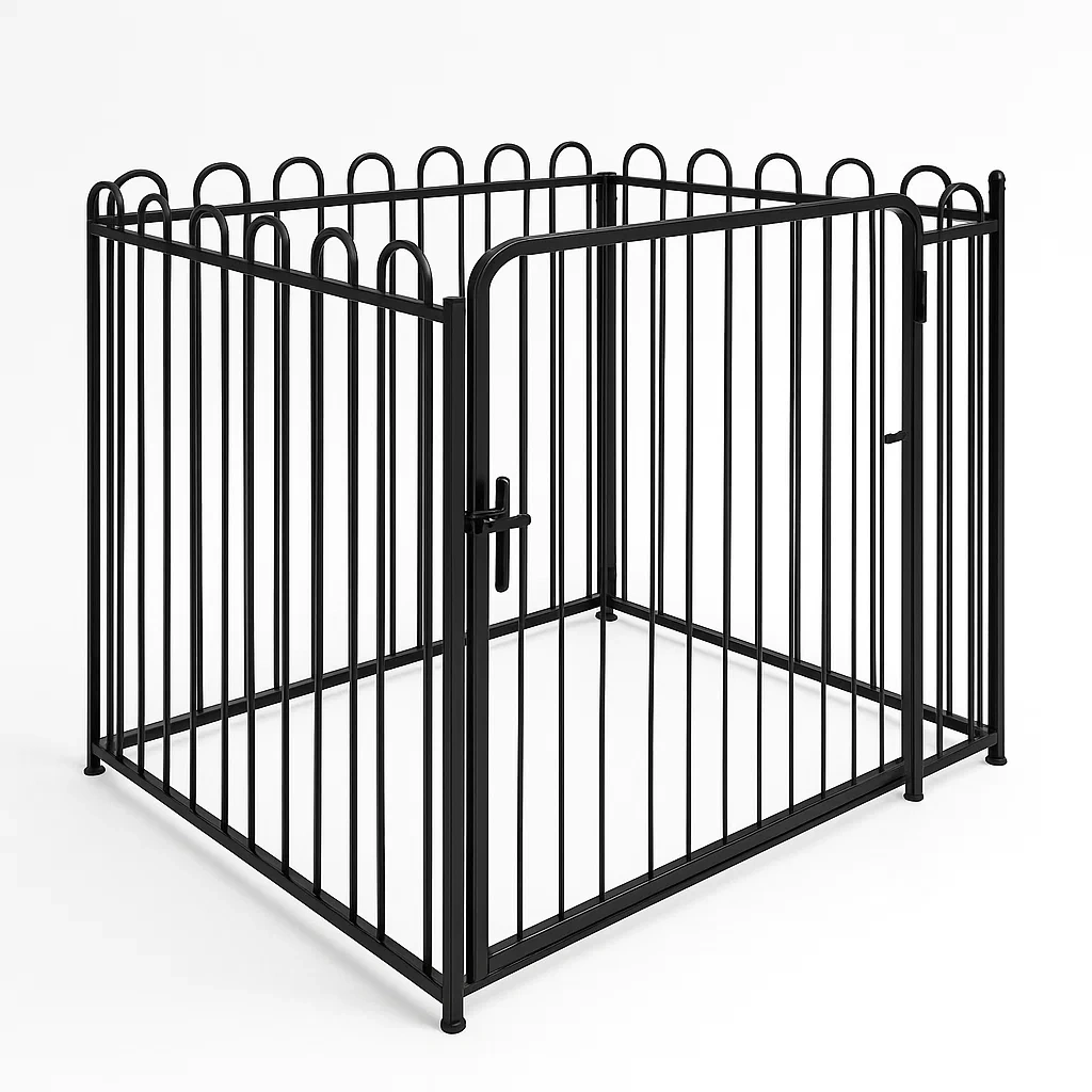 Metalowe ogrodzenie dla zwierząt 150x150x150 cm Czarny