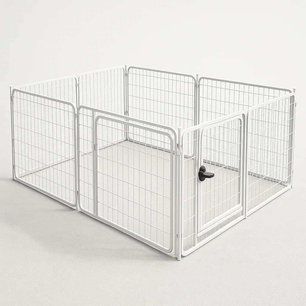 Metalowa zagroda dla zwierząt 125x125x70 cm Biała