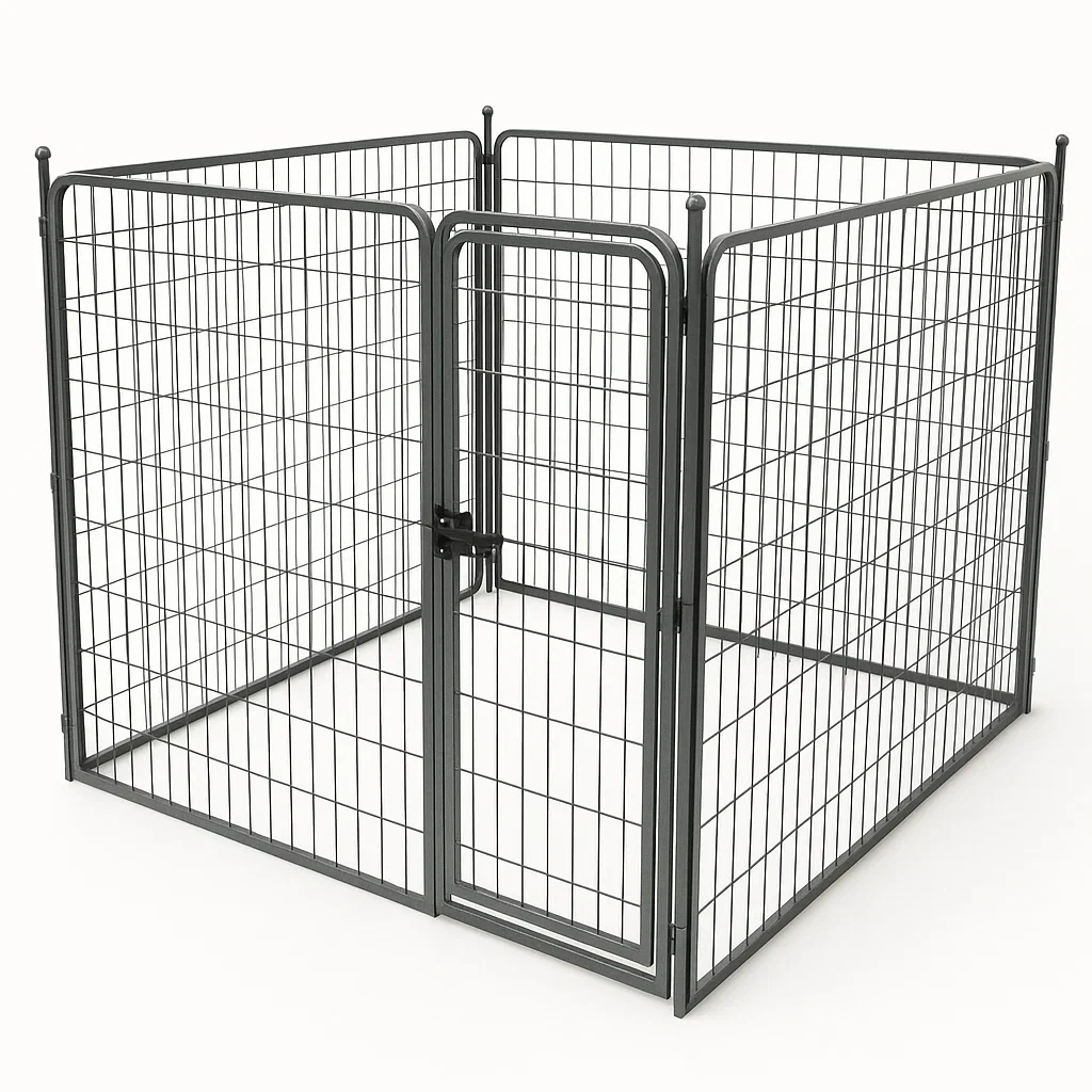 Metalowy kojec dla psa stalowy szary 182x182x122 cm