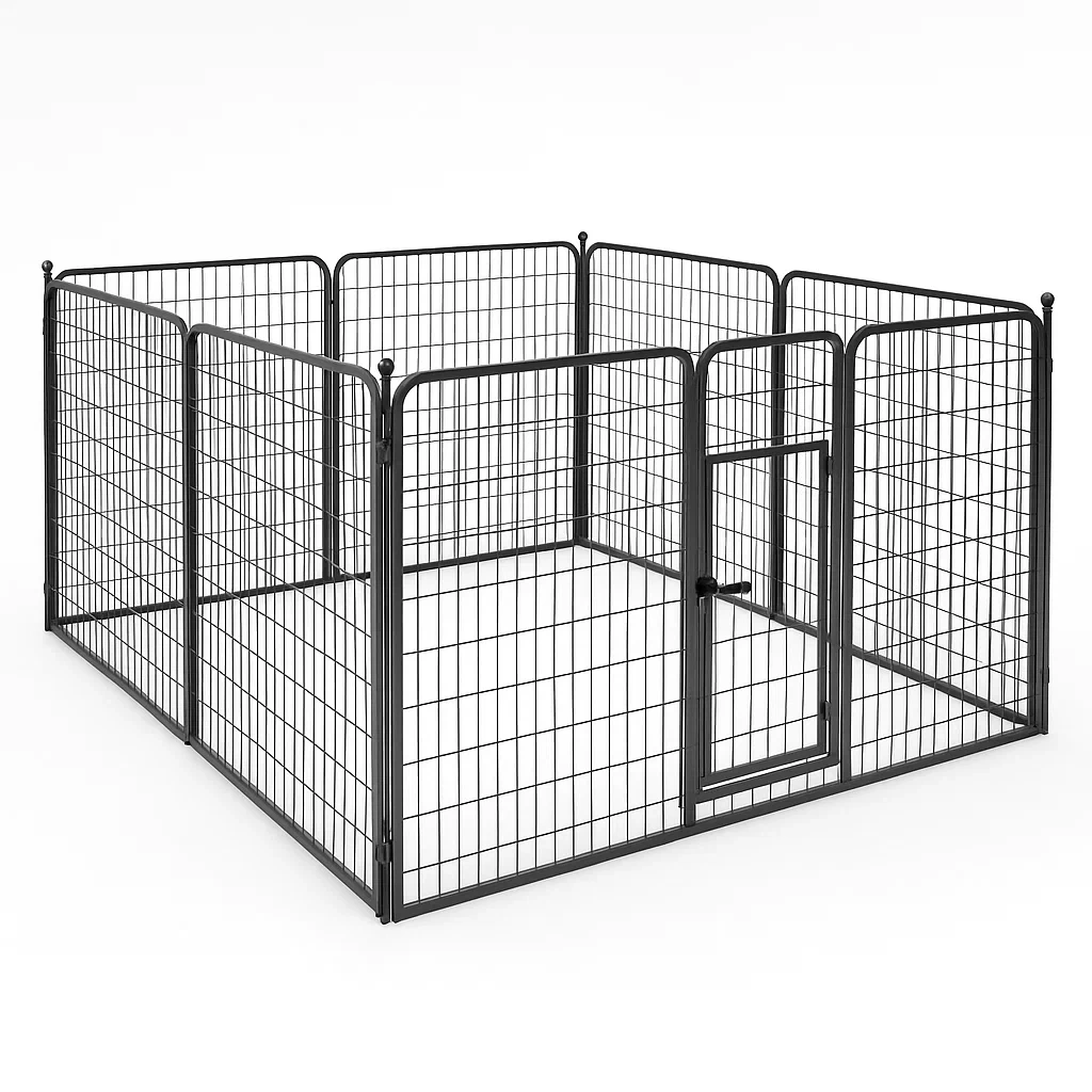 Metalowe ogrodzenie dla zwierząt zewnętrzne 125x125x80 cm Czarny