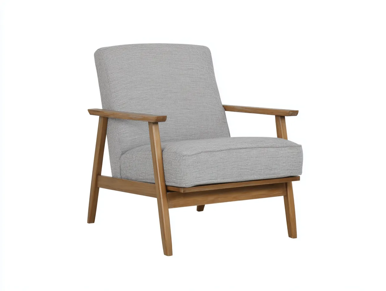Loungesessel Stoff 78x84x86 cm - grau und honigbraun - geneigte Rückenlehne für Wohnzimmer