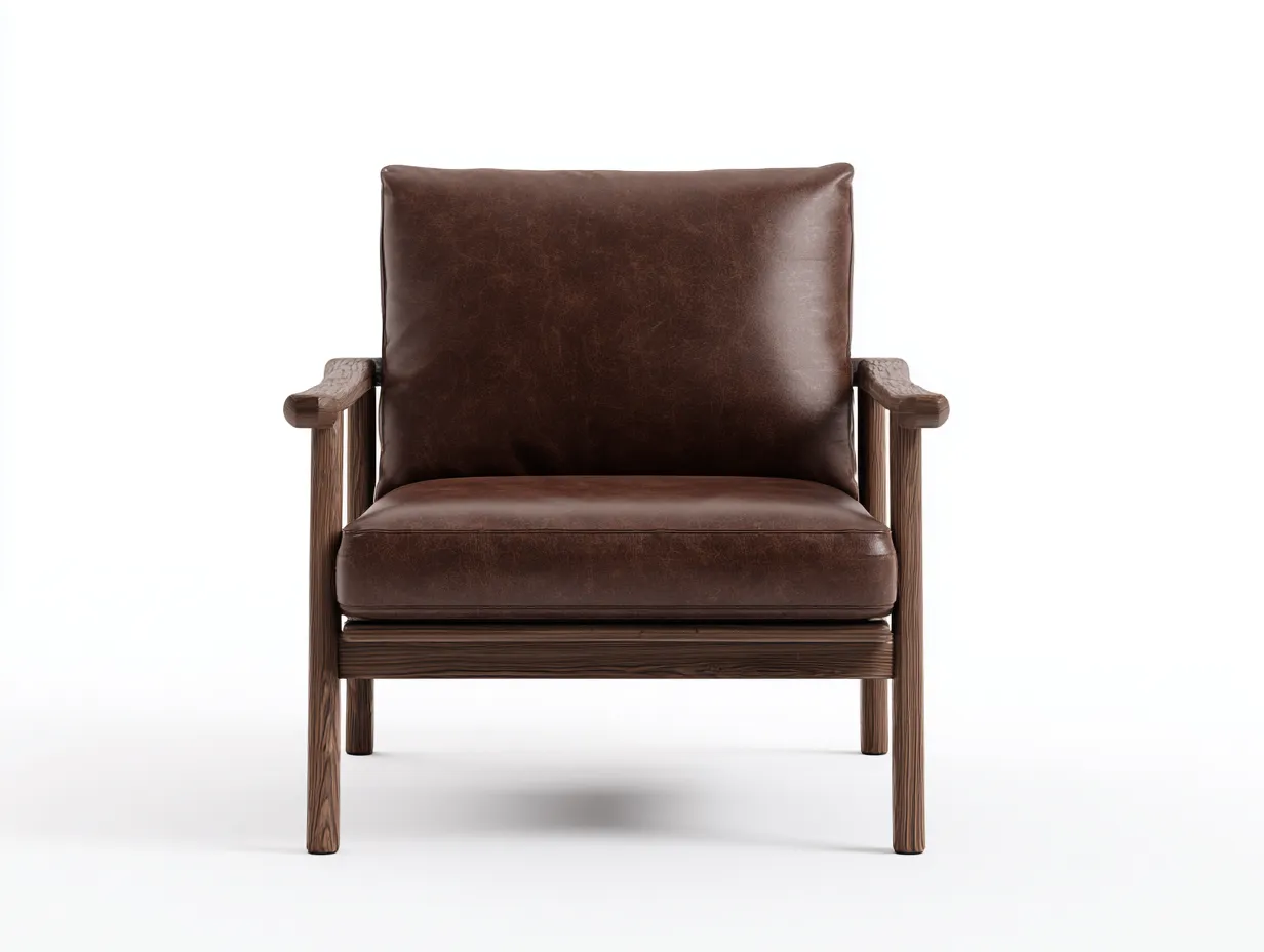 Loungesessel Lederoptik 80x86x84 cm - dunkelbraun und walnuss - breite Rückenlehne für Wohnzimmer