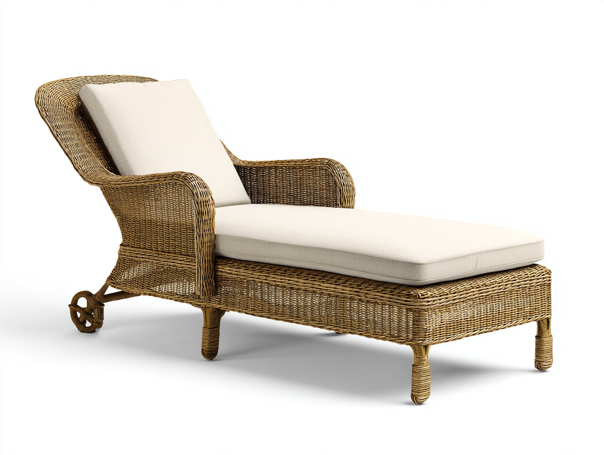 Lettino prendisole in rattan per esterni 200x75x85 cm - beige e naturale - design reclinabile - adatto al giardino-Zalenvastudio