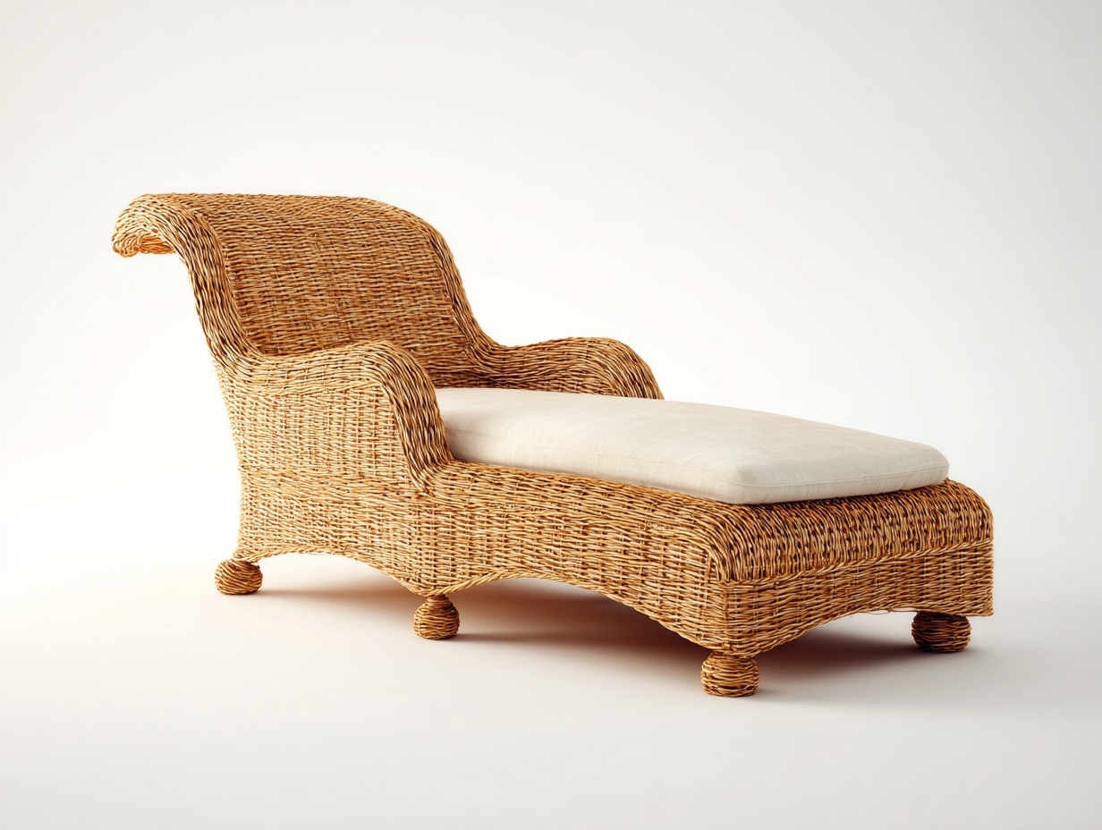 Lettino prendisole in rattan 190x70x92 cm - naturale e beige - stile classico per giardino - adatto al giardino-Zalenvastudio