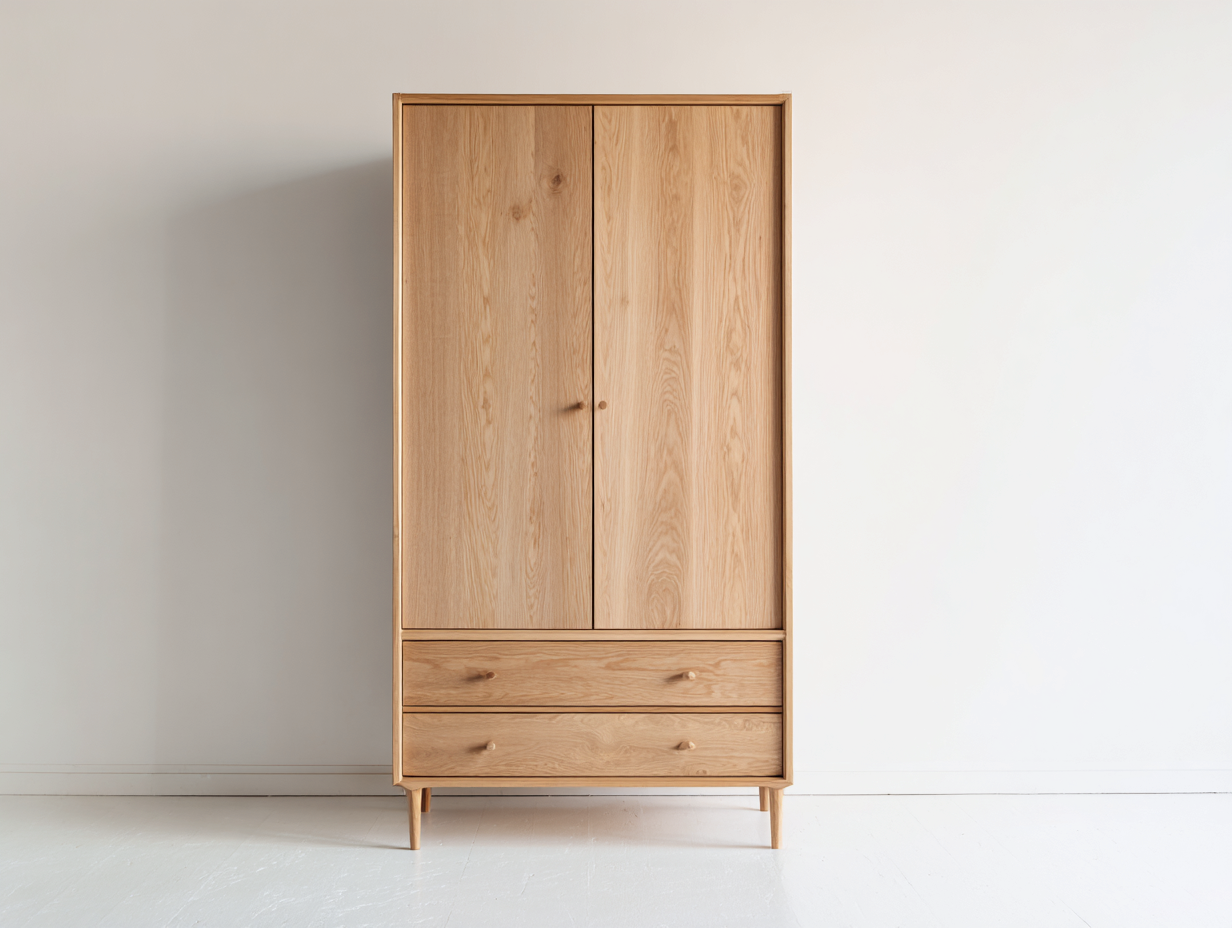 Armarios de madera 100x50x180 cm marrón para dormitorio - diseño nórdico-Novexystudio