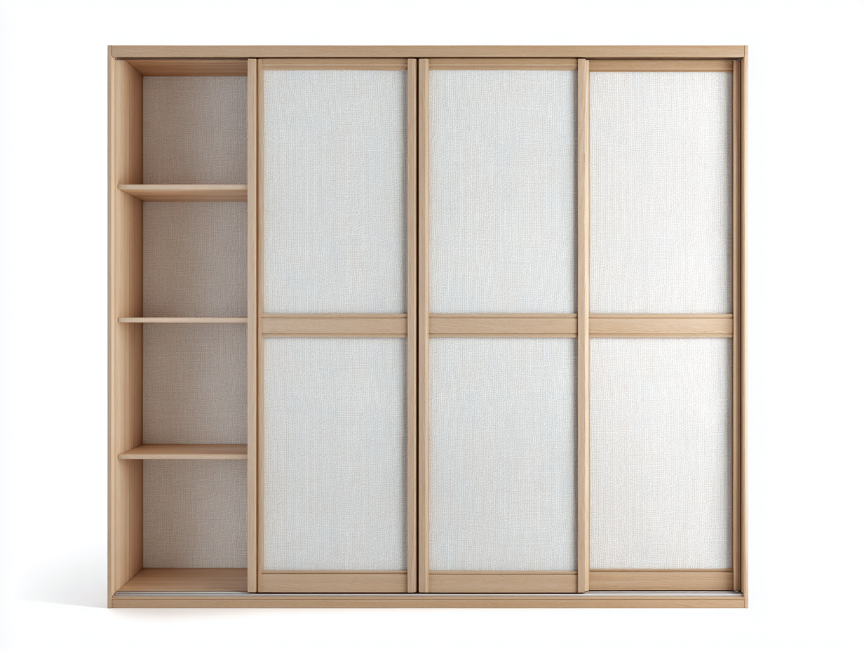 Armarios ropero 240x65x220 cm madera color marrón-blanco para dormitorio con puertas correderas y estantes - diseño moderno-Novexystudio