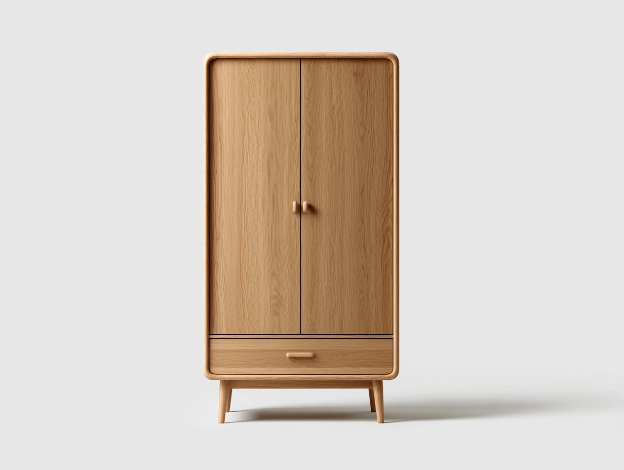 Armarios de madera 90x45x160 cm - Roble natural - Diseño moderno para dormitorio-Novexystudio