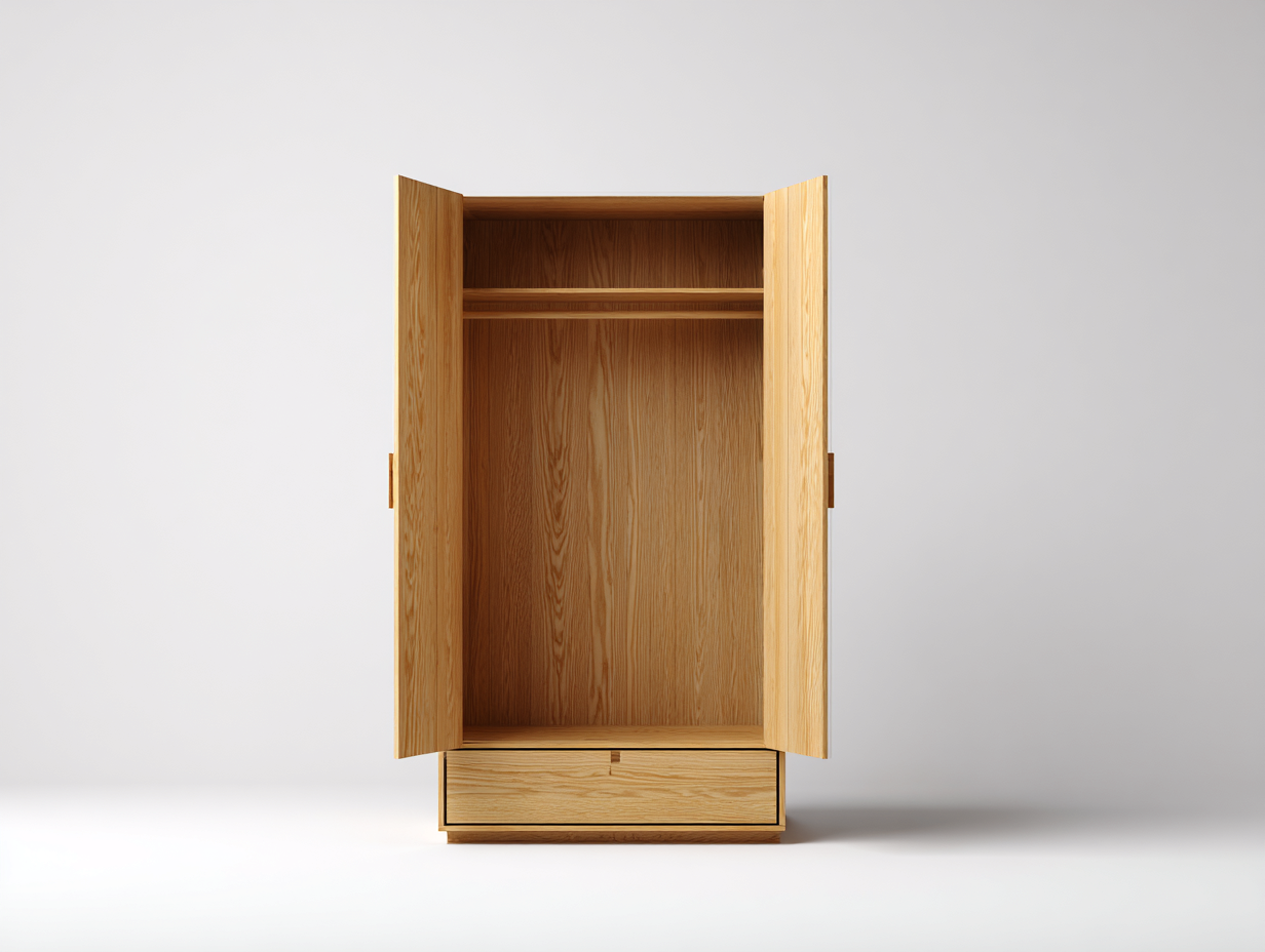 Armarios de madera 90x50x180 cm - Roble natural - Diseño moderno para dormitorio-Novexystudio