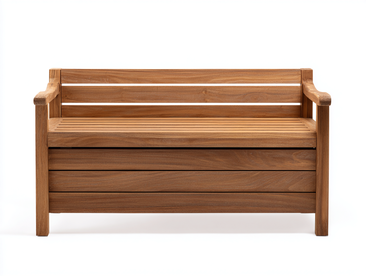 Banco de jardín de madera 120x60x90 cm - marrón - diseño clásico con almacenamiento-Novexystudio