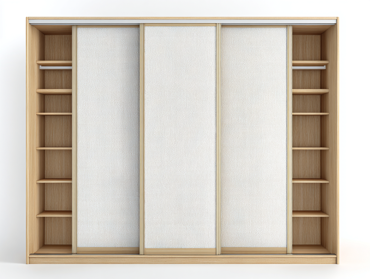 Armarios ropero 240x60x220 cm madera ingeniería natural-blanco para dormitorio - 3 puertas correderas y estantes - diseño moderno de gran capacidad-Novexystudio