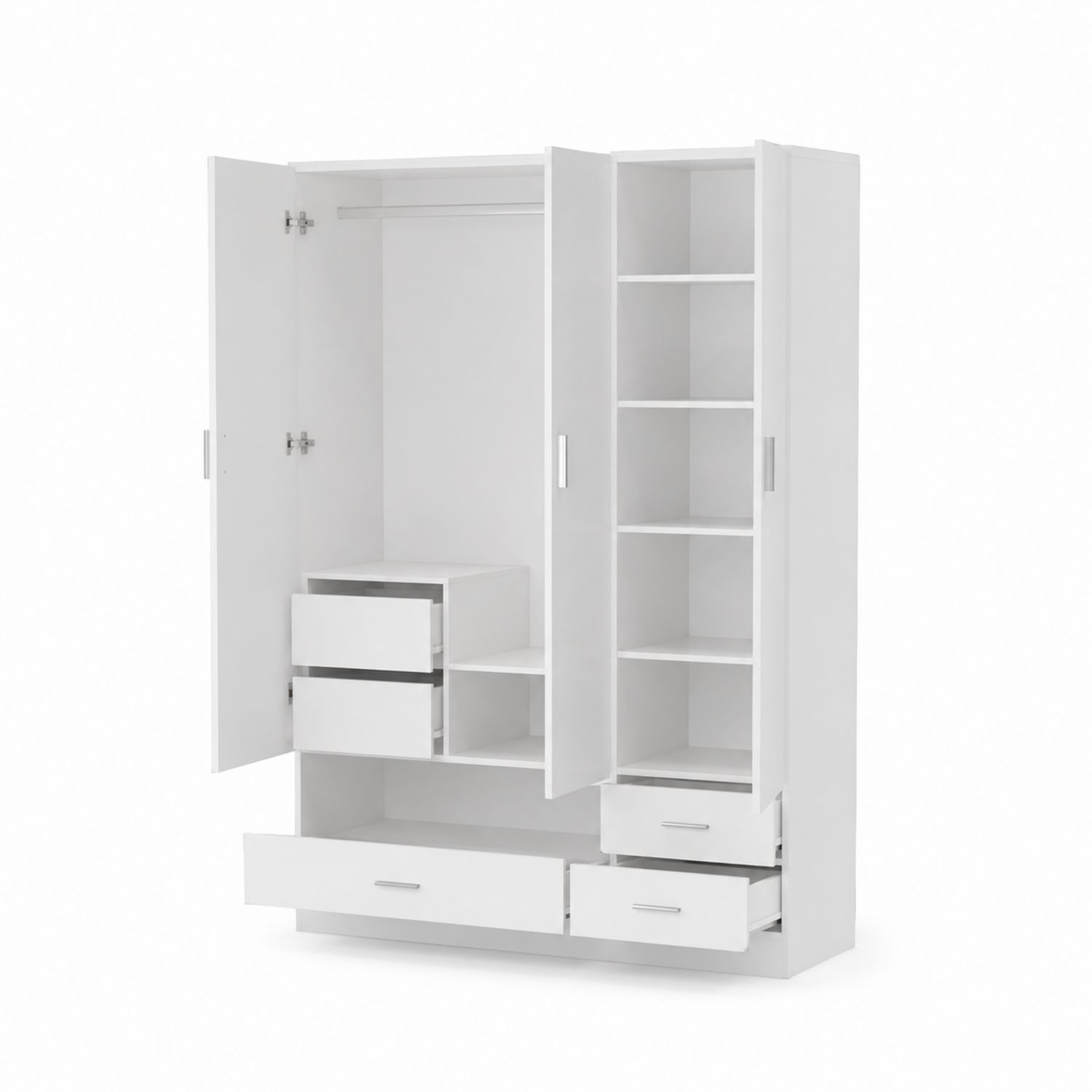 Armario de Madera con Puertas y Estantes Múltiples 200cm x 160cm x 60cm